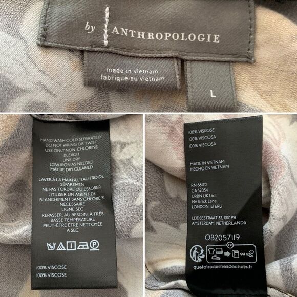 Anthropologie Tilda Maxi Slip Skirt Side-Slit Black Multi Size L - Picture 11 of 12